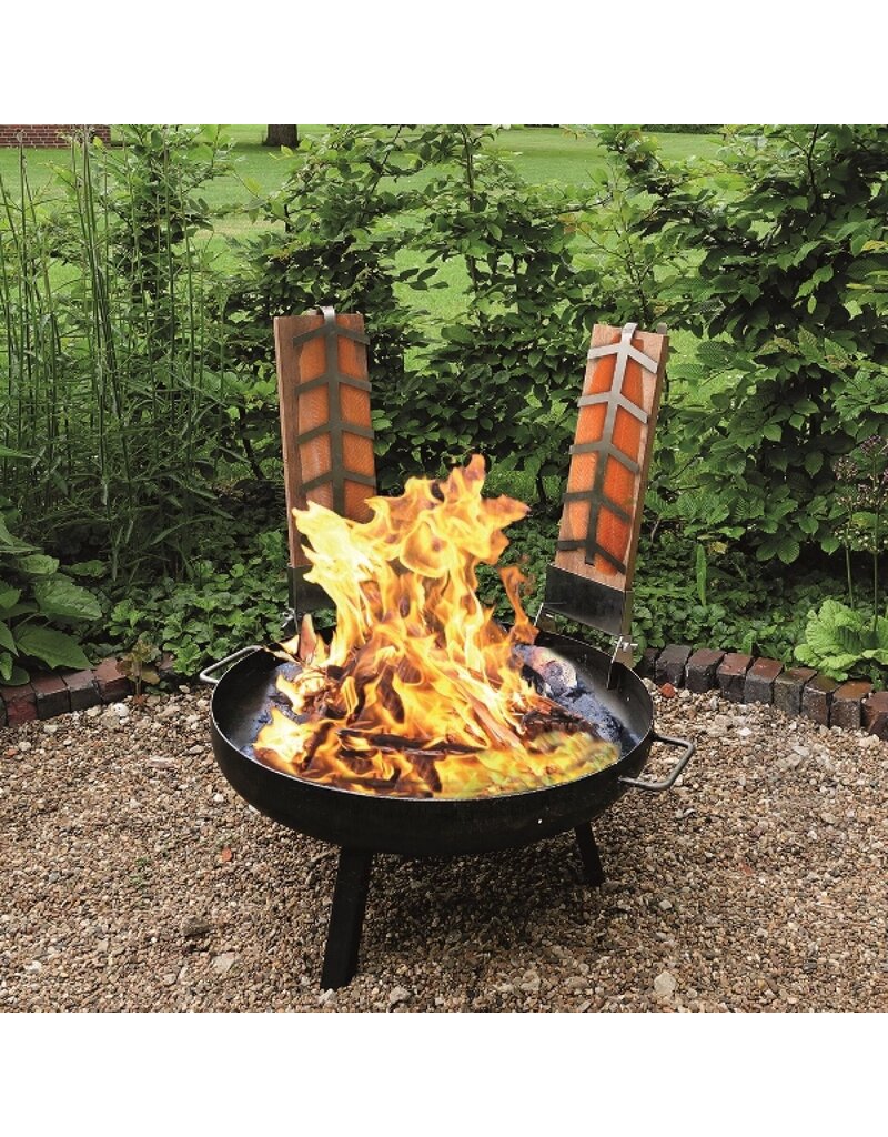 Feuerschale mit Grillrost Topf Flammlachshalter Spiesse für Stockbrot 2341-WE
