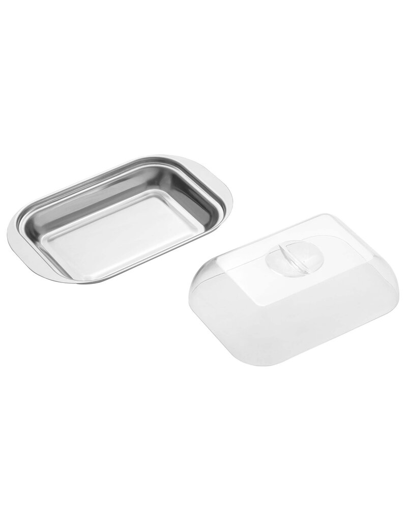 Edelstahl Butterdose mit Kunststoffdeckel 23016