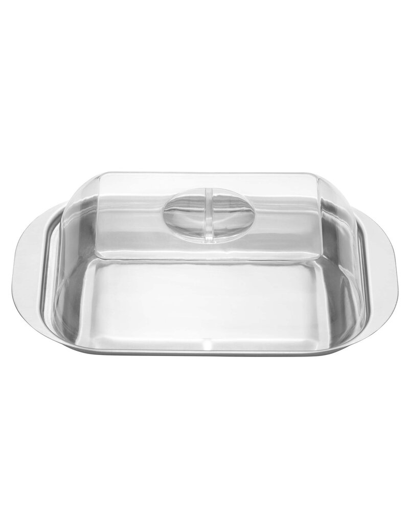 Edelstahl Butterdose mit Kunststoffdeckel 23016