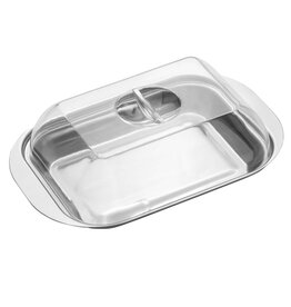 Edelstahl Butterdose mit Kunststoffdeckel 23016