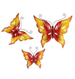 Schmetterling Wanddeko 3er Set aus Metall 70545