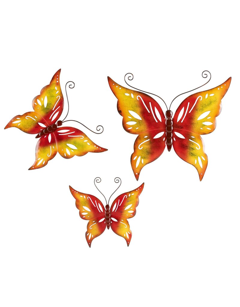 Schmetterling Wanddeko 3er Set aus Metall 70545
