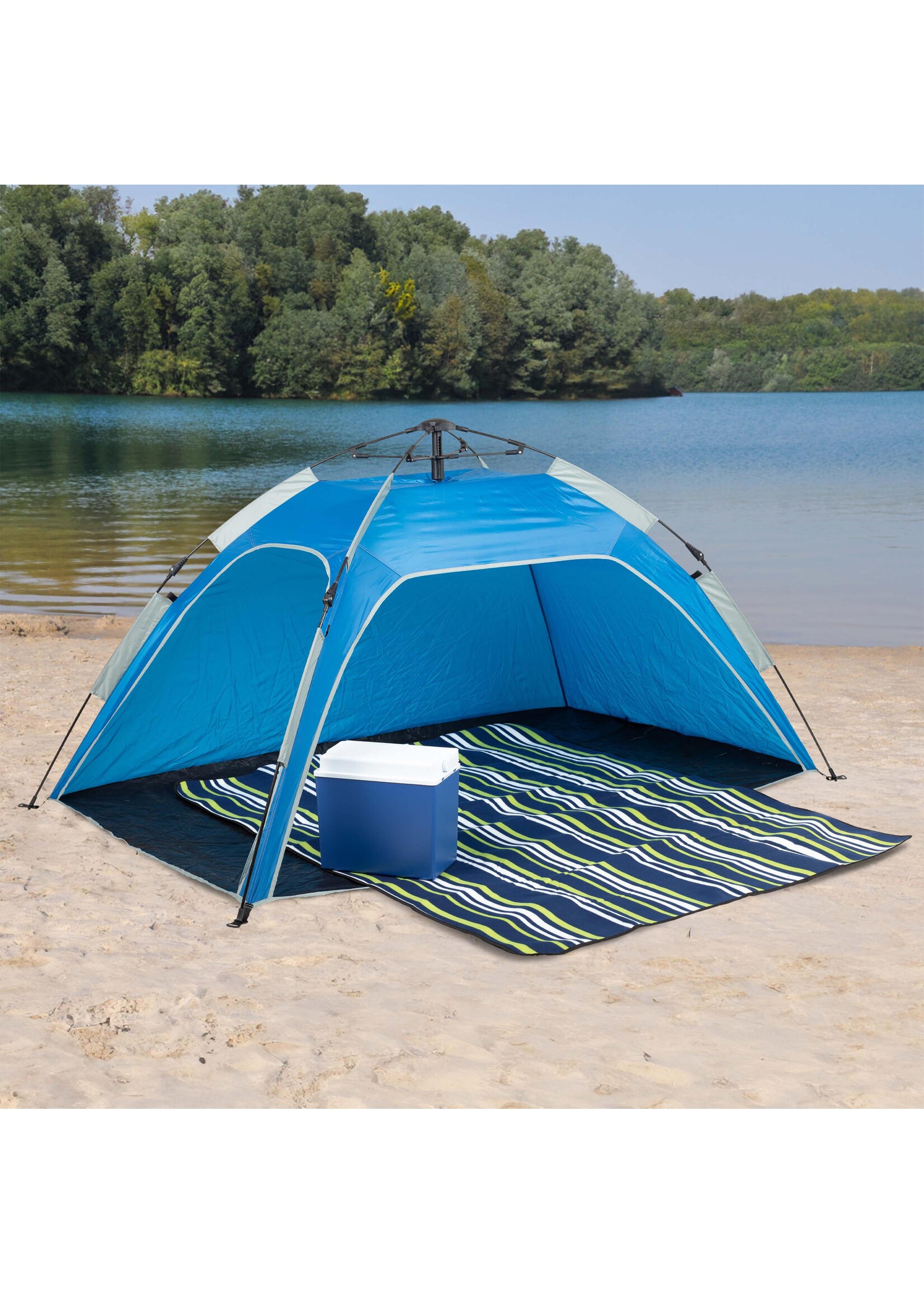 Strandmuschel mit Seilzugtechnik 200x120x100cm 62274