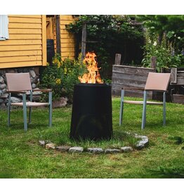 Feuerfass schwarz doppelwandig raucharm D58xH74cm 2781