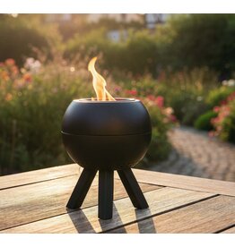 Tischfeuer schwarz D22xH27cm doppelwandig raucharm 2783-01