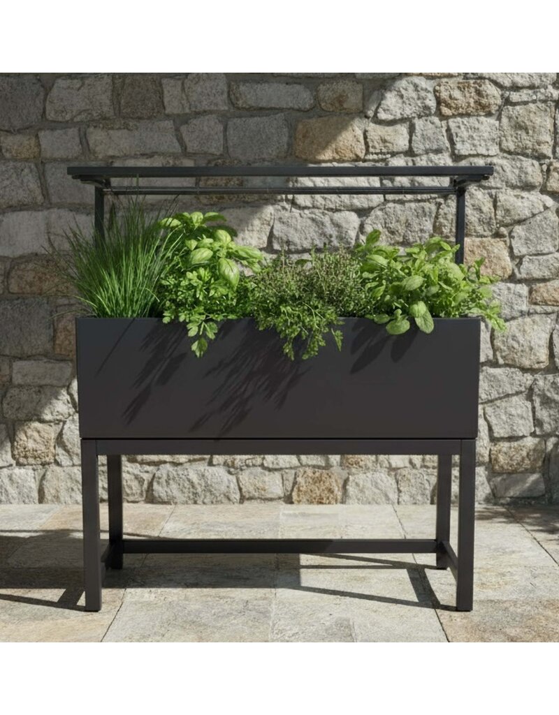 Hochbeet Metall anthrazit mit Dach und Bewässerungssystem 2784-01