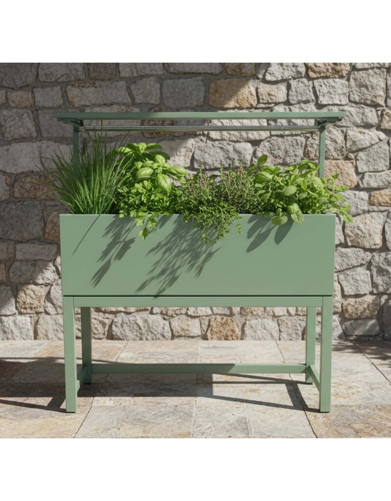 Hochbeet Metall grün mit Dach und Bewässerungssystem 2784-02