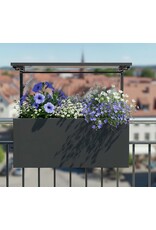 Hochbeet Metall anthrazit für Balkon mit Dach und Bewässerungssystem 2802-01