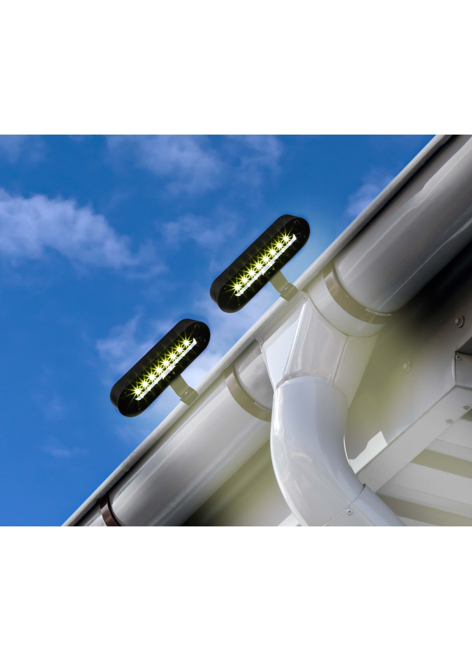 LED Solar Dachrinnenleuchte Dachrinnen Leuchte 2er Set schwarz 70385