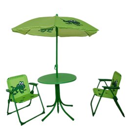Kinder Sitzgruppe mit 2 Klappstühlen Tisch Sonnenschirm 100cm 2794