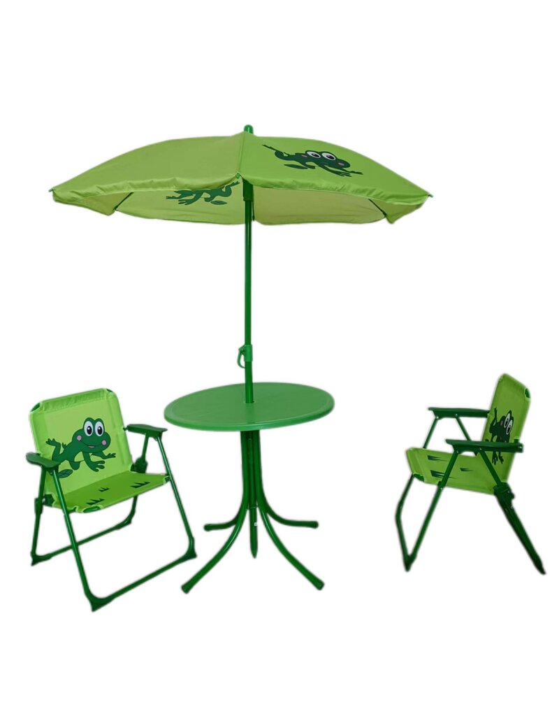 Kinder Sitzgruppe mit 2 Klappstühlen Tisch Sonnenschirm 100cm 2794