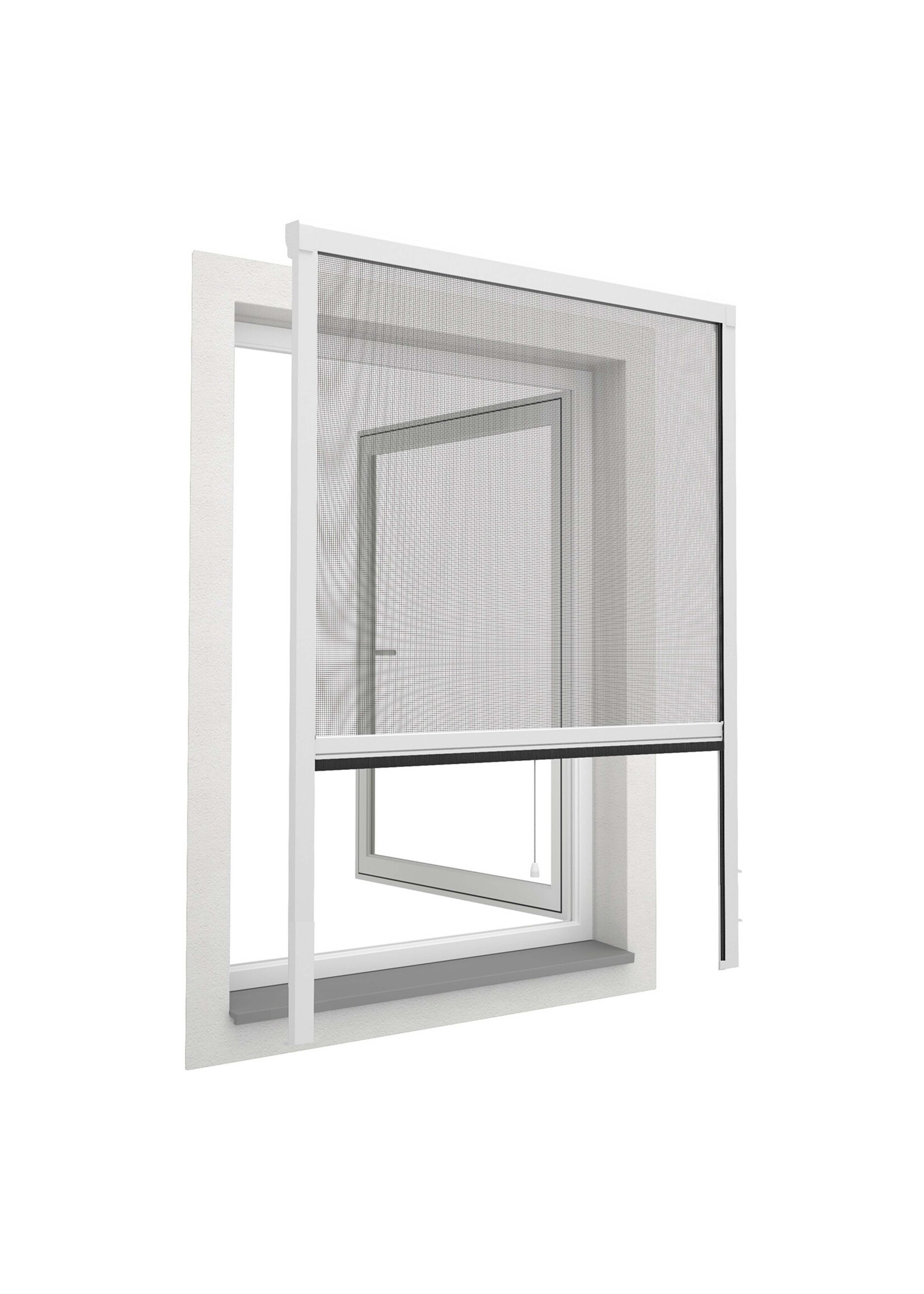 Fenster Insektenschutz Rollo 125x150cm kürzbar weiss 102220101-VH