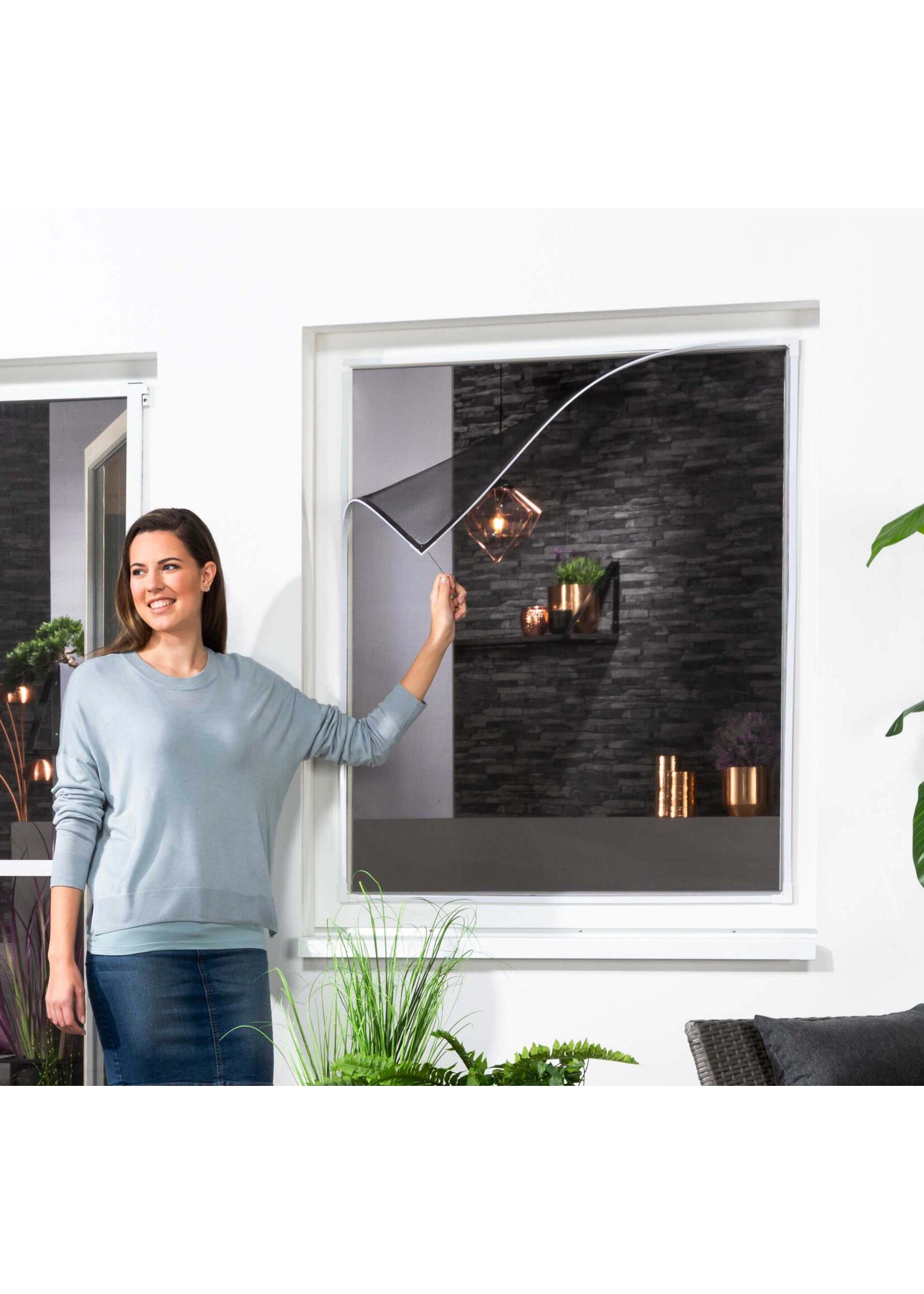 Magnet Insektenschutzfenster 130x150cm anthrazit kürzbar 101470207-VH