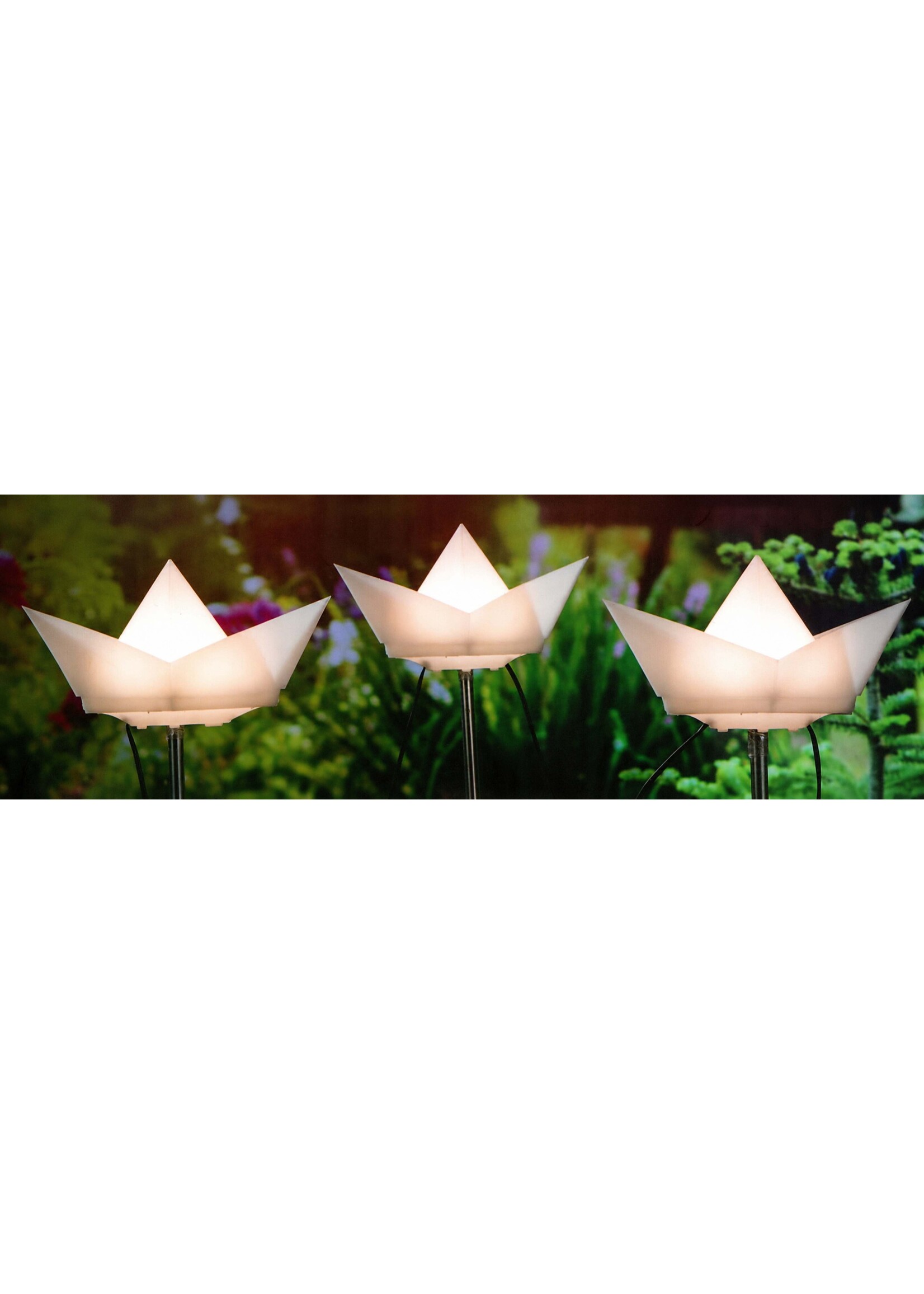 HI 70357 LED Solar Gartenstecker Papierboot 3er