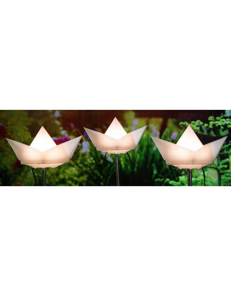 HI 70357 LED Solar Gartenstecker Papierboot 3er