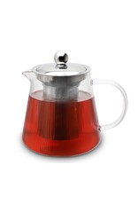 Weis 17058 Teekanne aus Borosilikatglas gerillt mit Teefilter 800ml