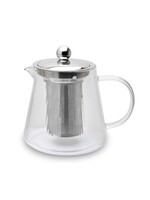 Weis 17058 Teekanne aus Borosilikatglas gerillt mit Teefilter 800ml