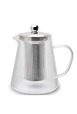 Weis 17059 Teekanne aus Borosilikatglas gerillt mit Teefilter 1,2L