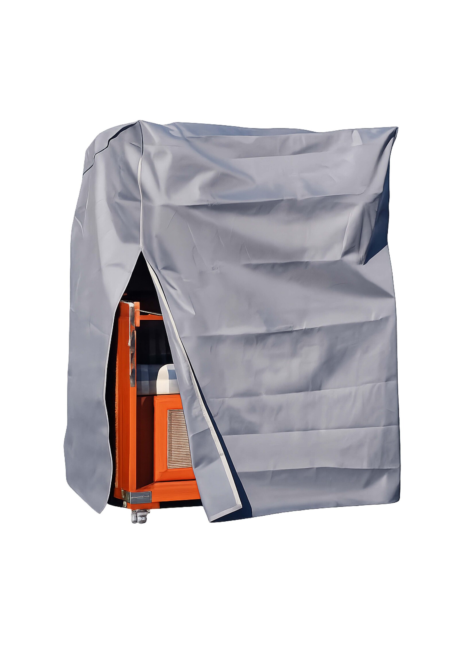Schutzhülle anthrazit für Strandkorb 170x130x100cm mit Reißverschlüssen und Ösen