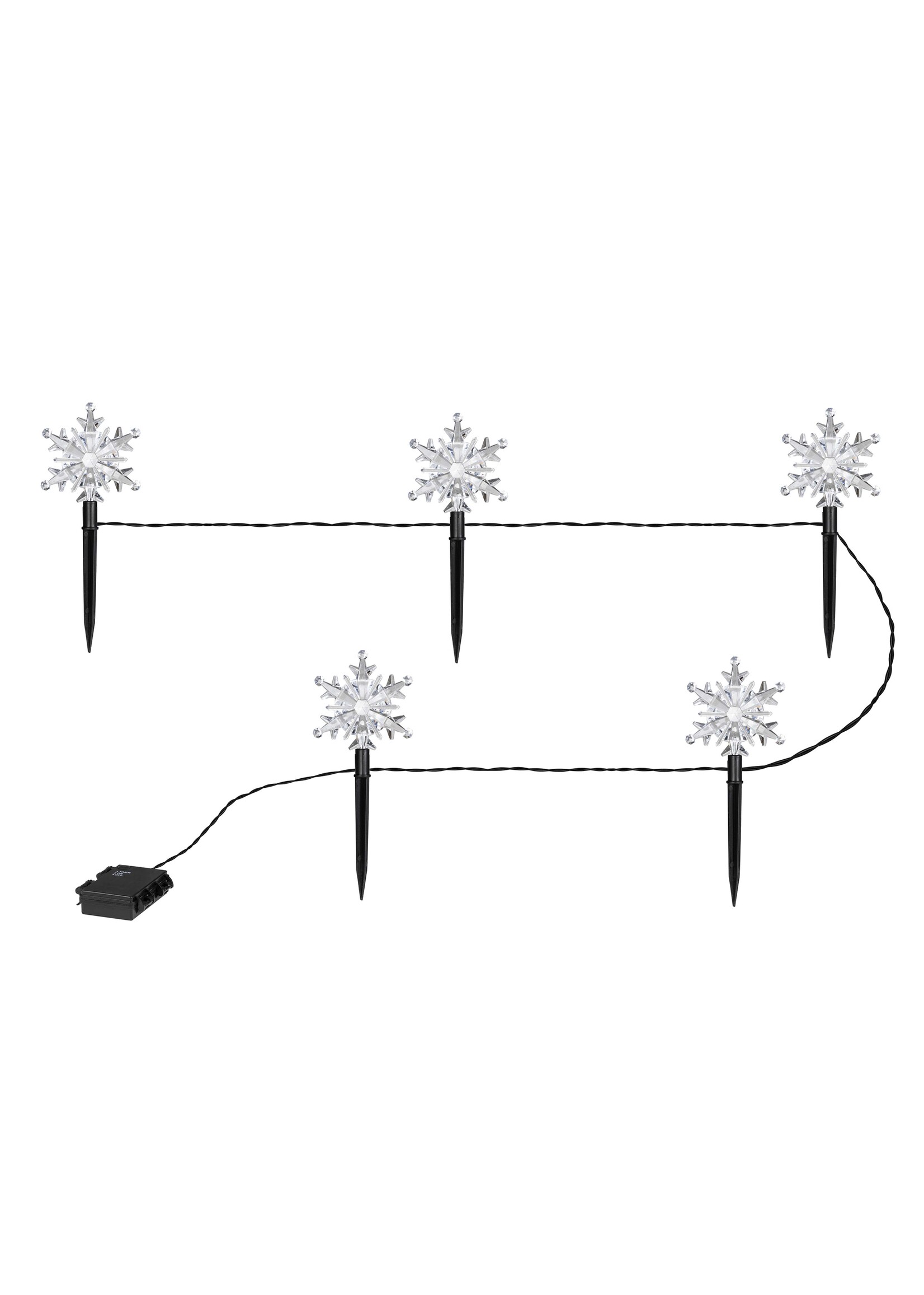 HI 76479 LED Gartenstecker mit 5 Schneeflocken Batteriebetrieb