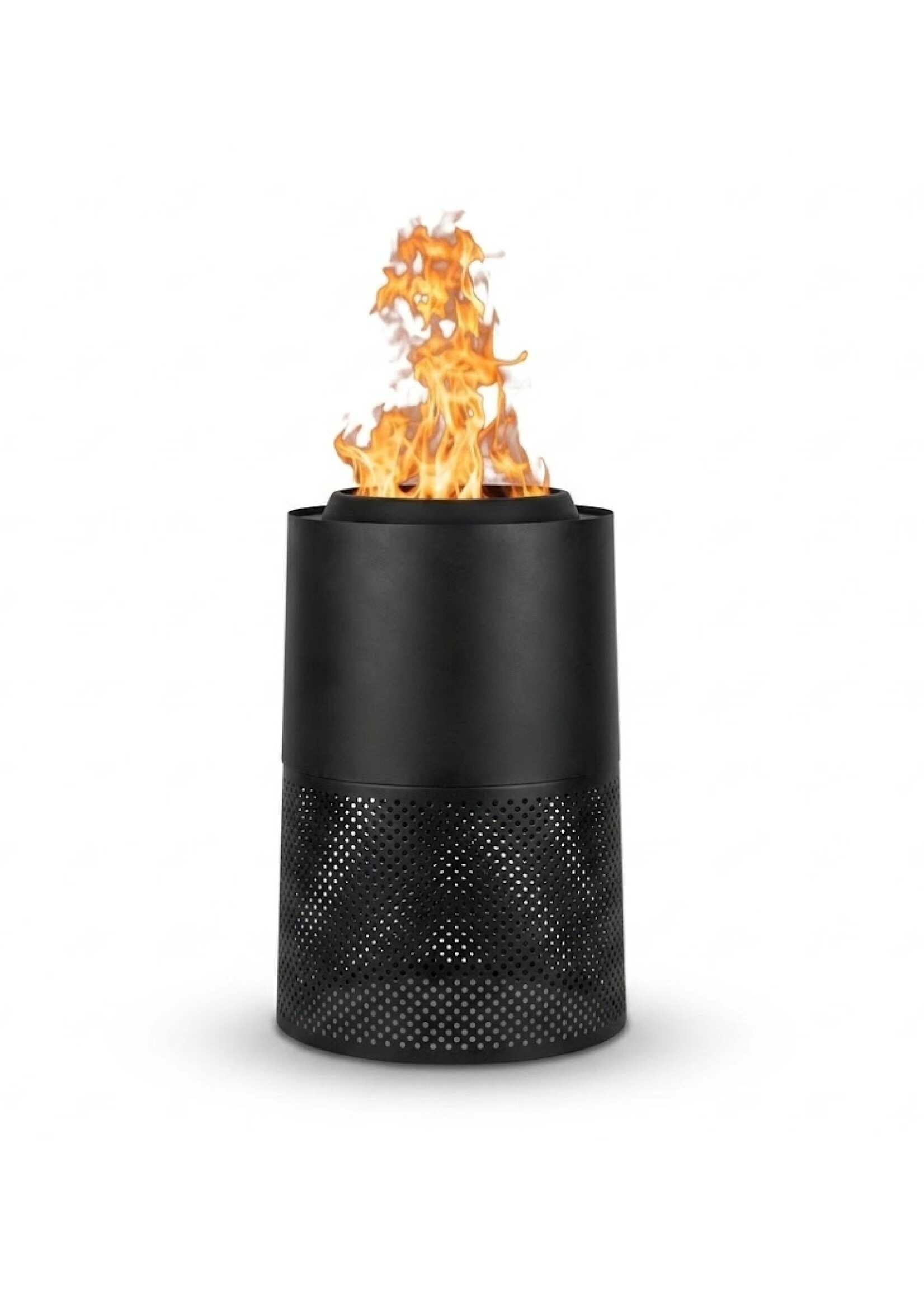 Feuerfass schwarz doppelwandig raucharm D58xH74cm 2781