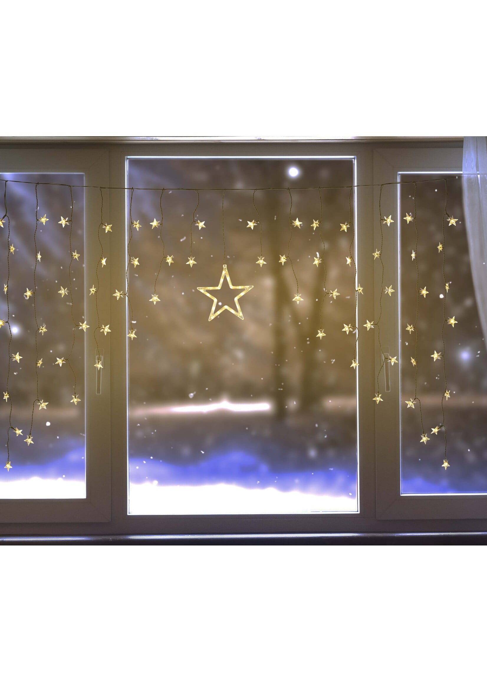 Lichtervorhang mit 70 kleinen Sternen 90Leds 230V 76038