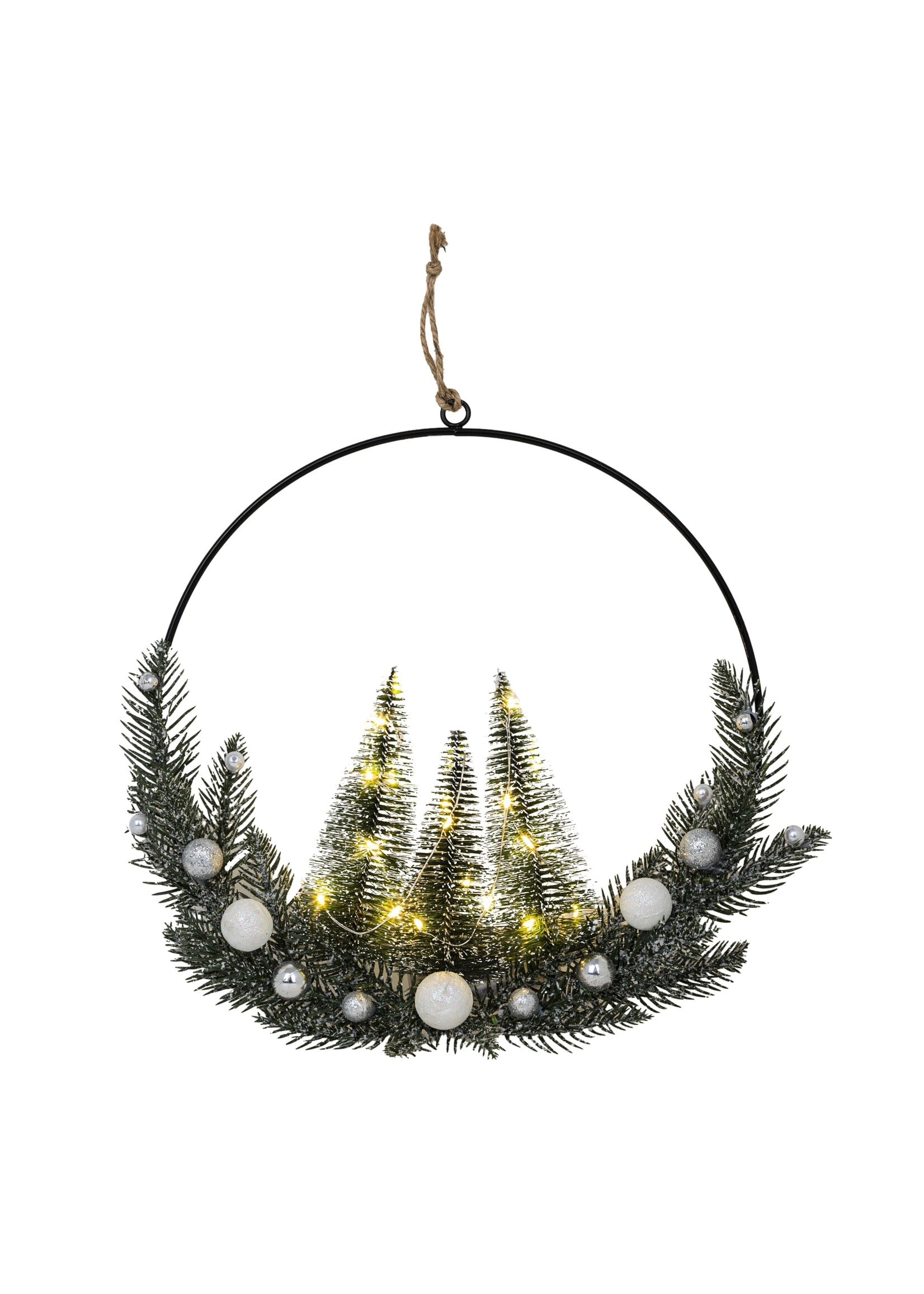 LED Weihnachts Hängedekoration Tannenbäume mit Lichterkette 76945
