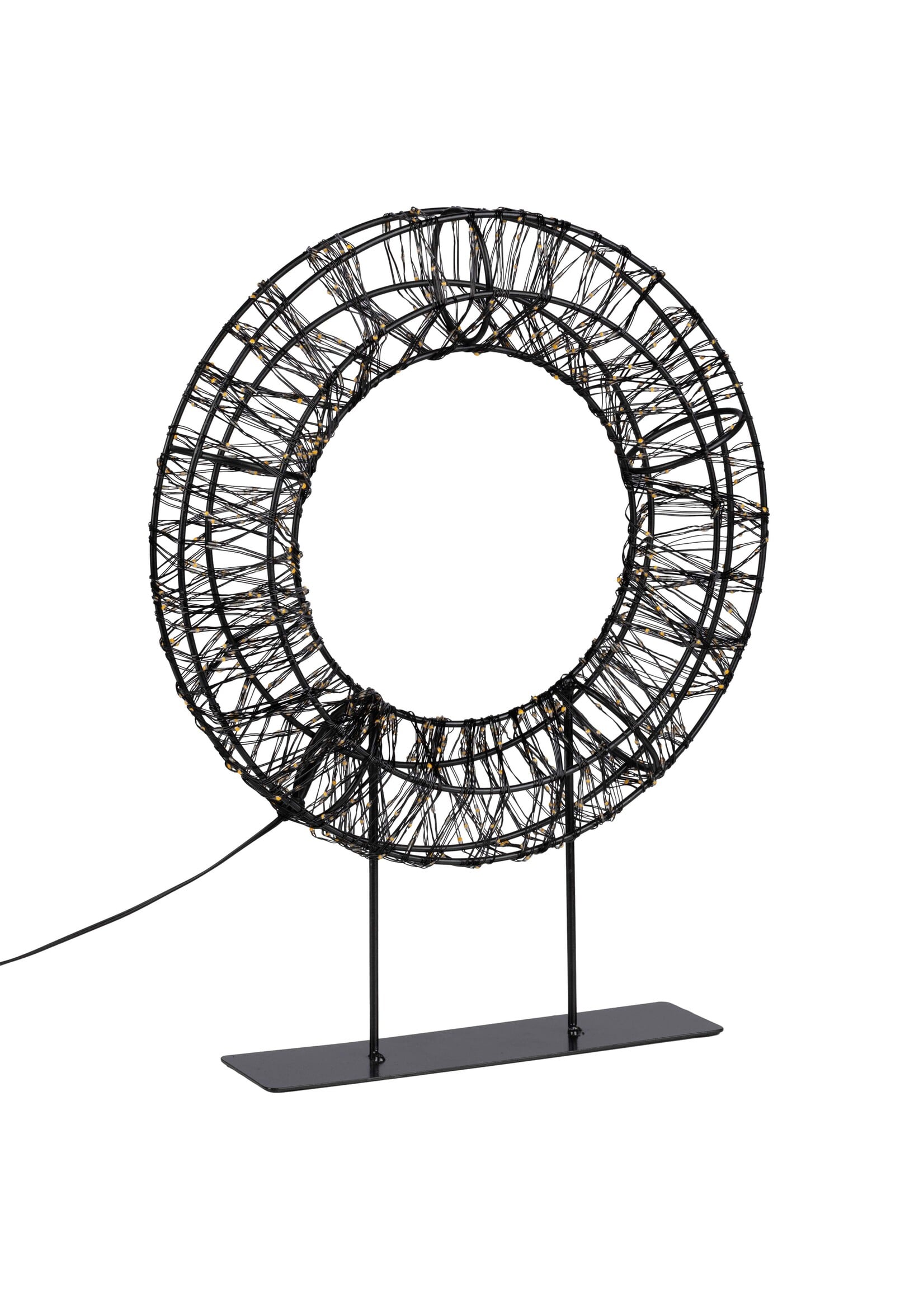 Metall Kranz beleuchtet mit 800 warmweissen  LEDs 28x6x37cm 223V 76949