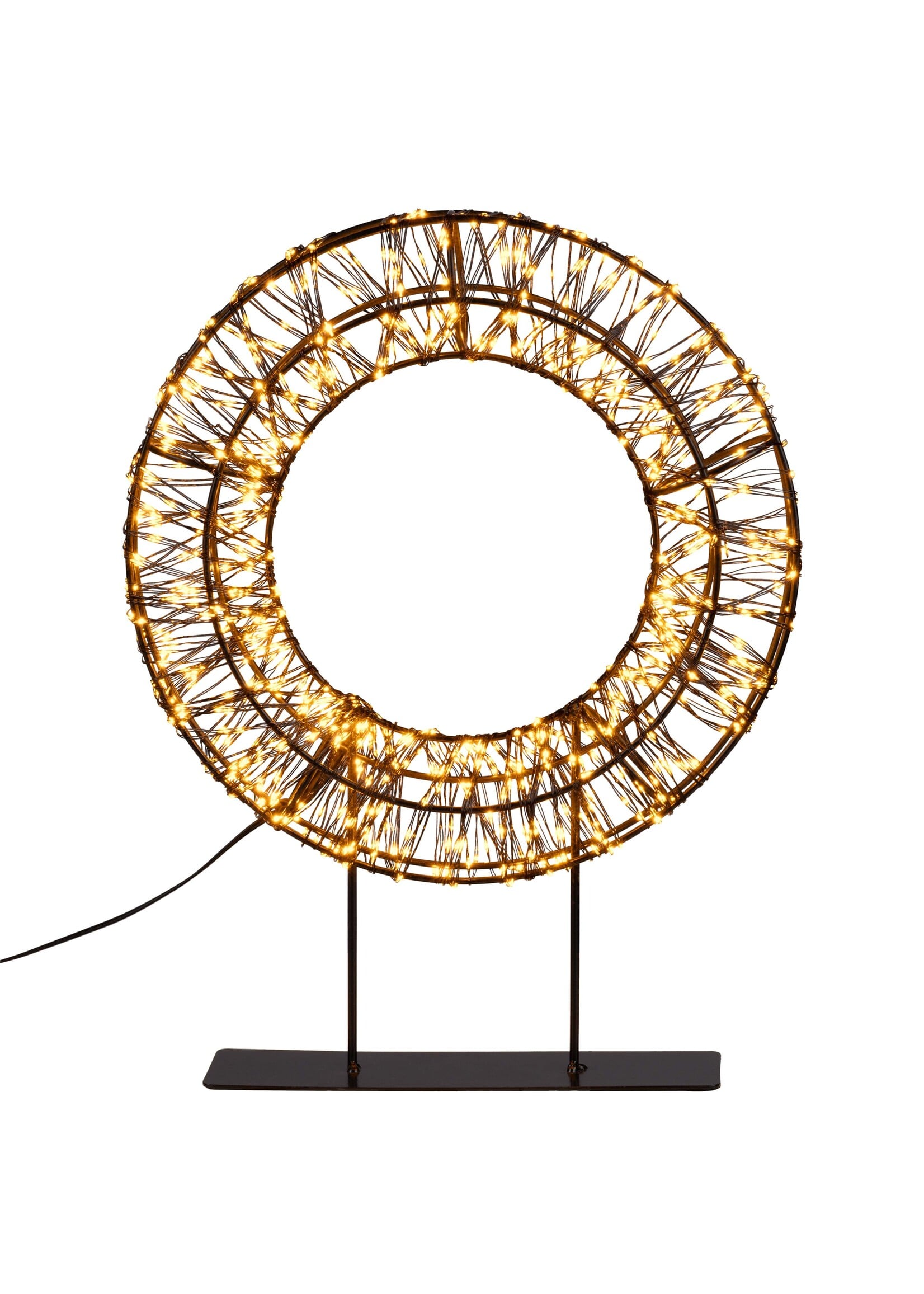 Metall Kranz beleuchtet mit 800 warmweissen  LEDs 28x6x37cm 223V 76949
