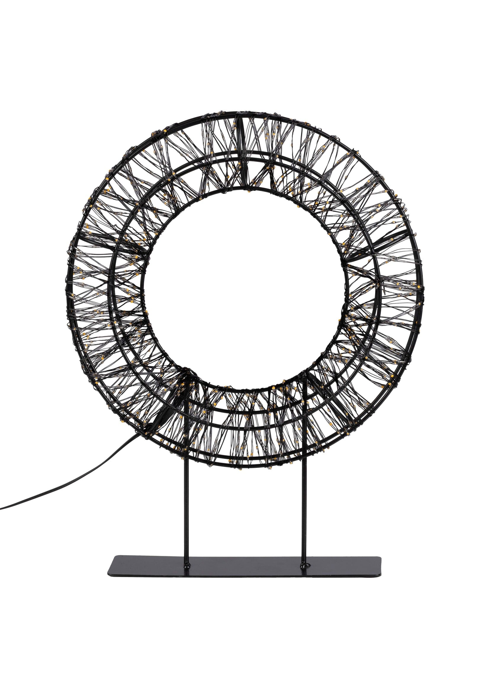 Metall Kranz beleuchtet mit 800 warmweissen  LEDs 28x6x37cm 223V 76949