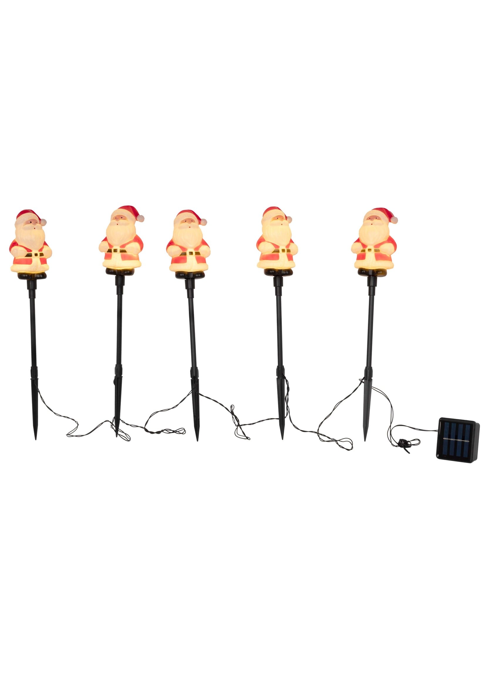 Solar Weihnachtsmann 5er Set 8 verschiedene Leuchtmodi 76440