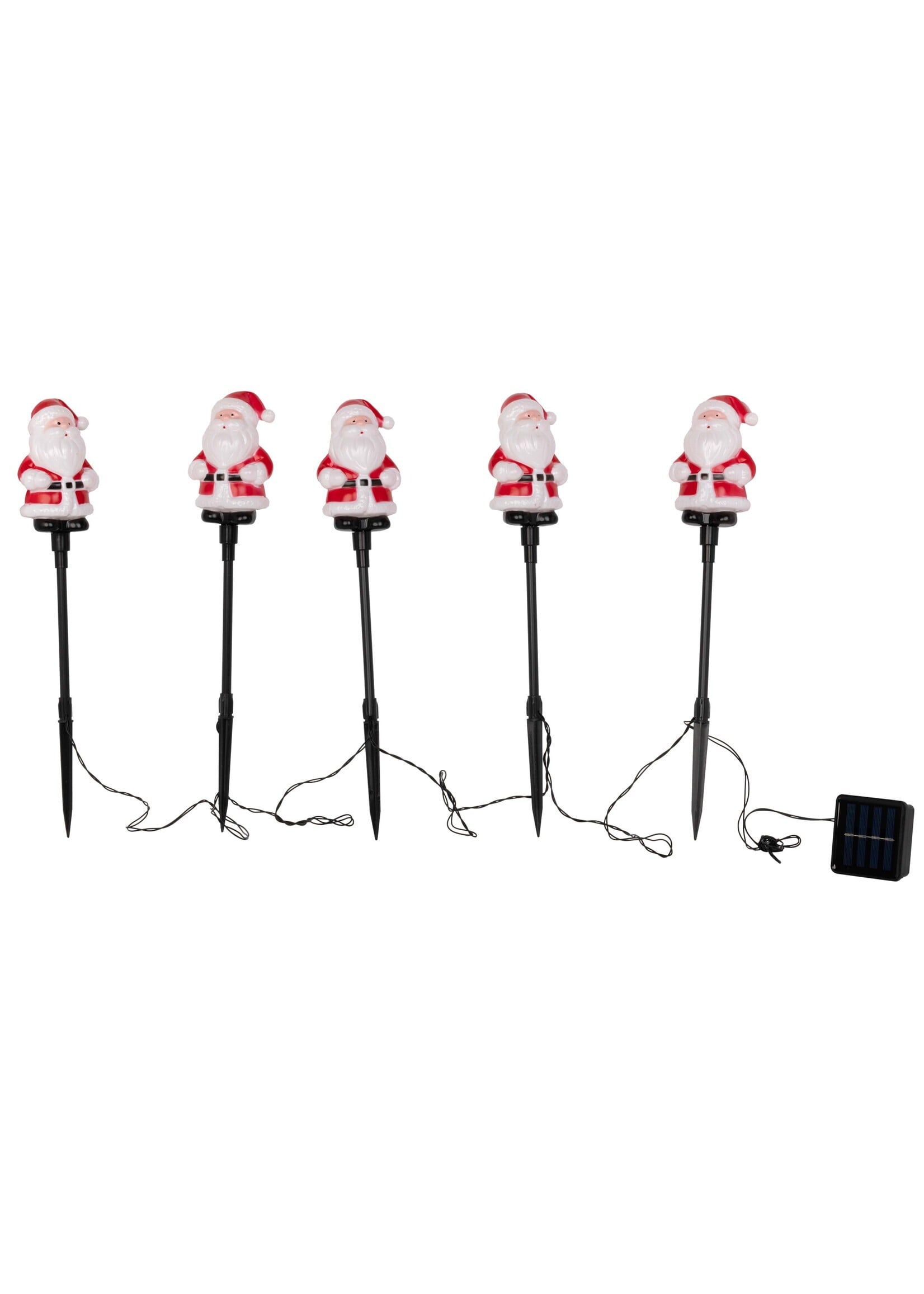 Solar Weihnachtsmann 5er Set 8 verschiedene Leuchtmodi 76440
