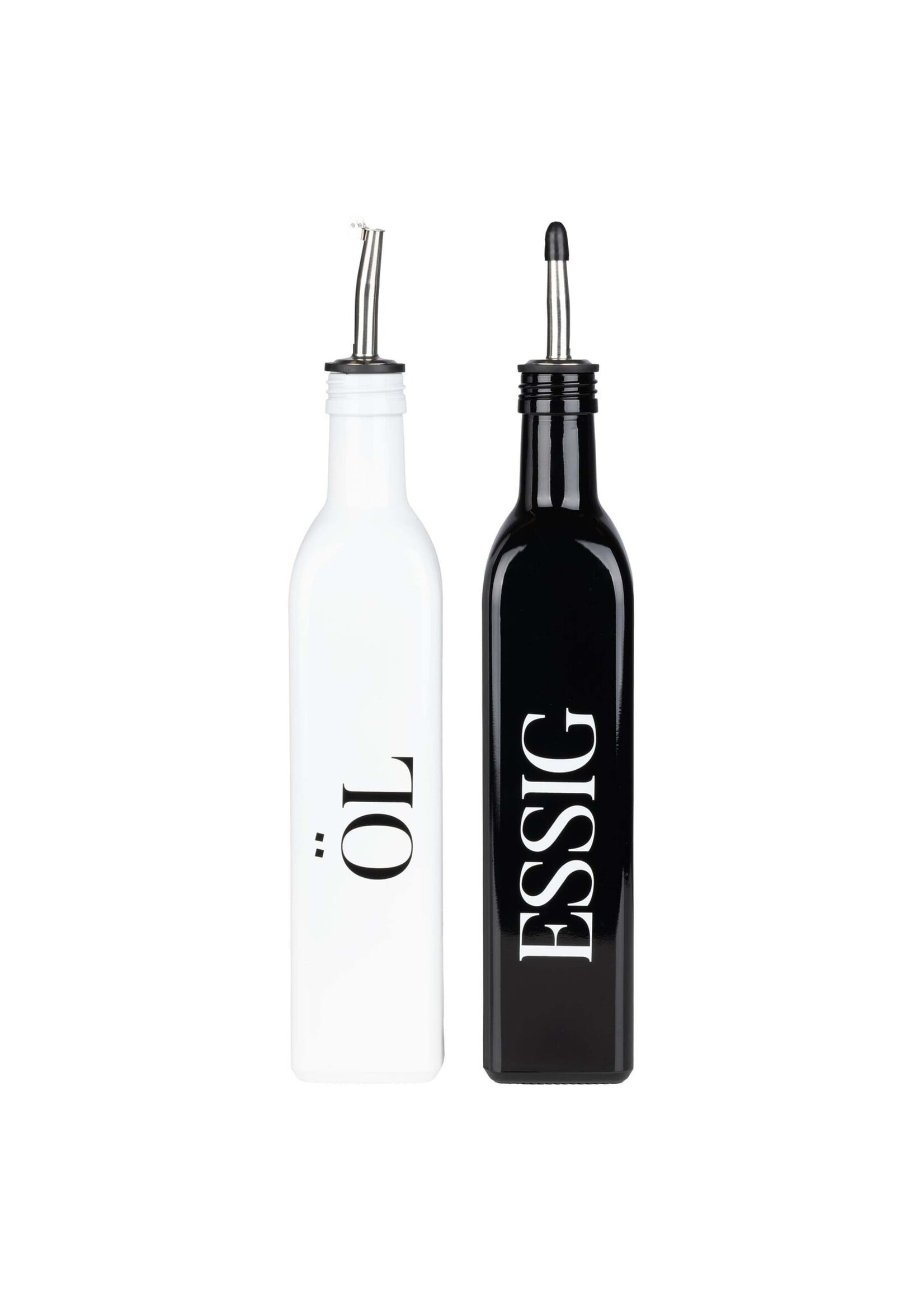 Menage Set für Öl und Essig 500ml schwarz-weiß 12139