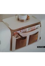 Sofa Butler Carry mit 4 Taschen Ablageplatte braun-weiss 201040202-HE