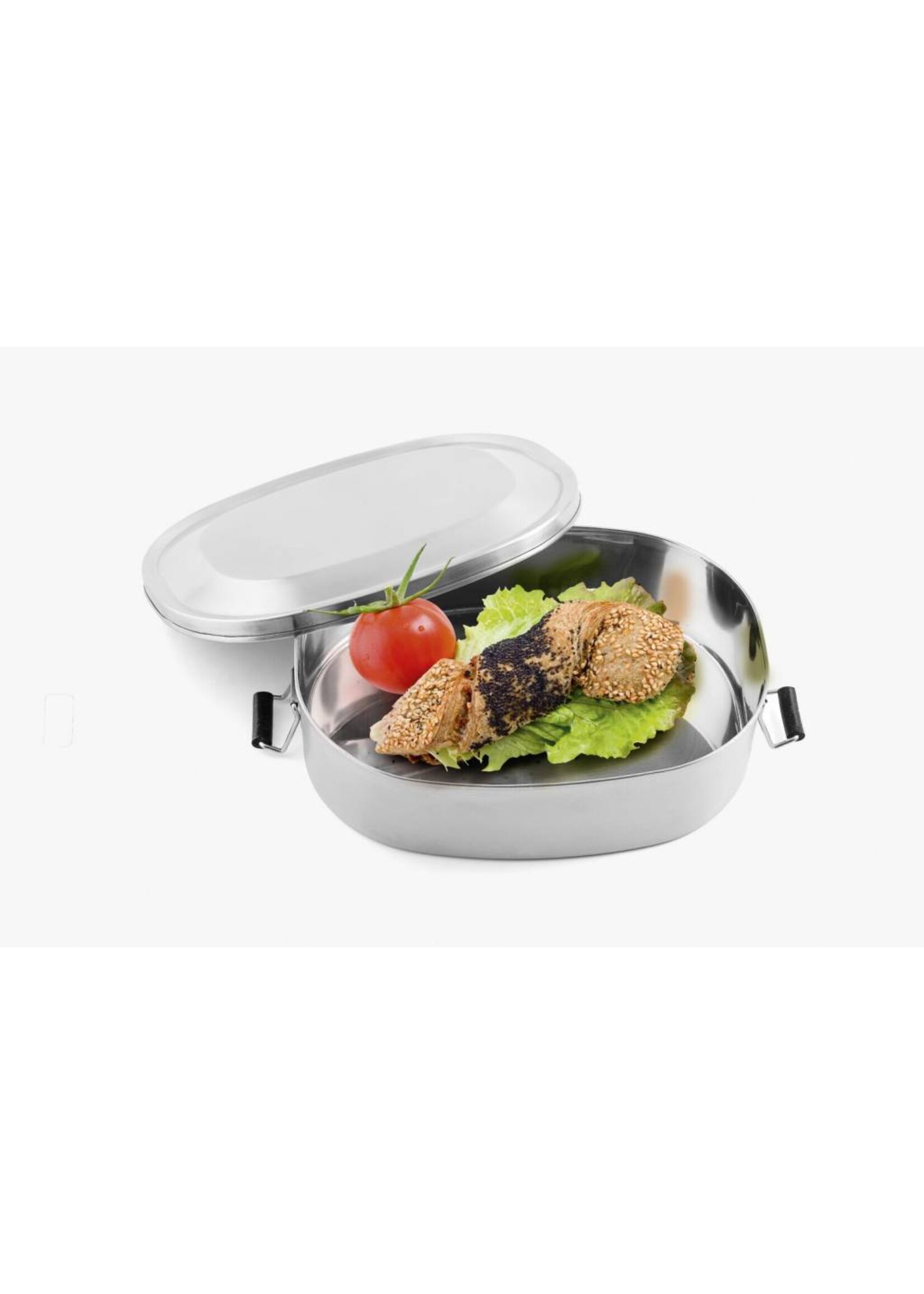 Weis 173053 Vesperdose Lunchbox Brotdose Edelstahl 140x180x60mm mit 2 Klammern