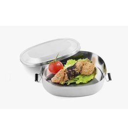 Weis 173053 Vesperdose Lunchbox Brotdose Edelstahl 140x180x60mm mit 2 Klammern