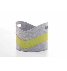 Korb Universalkorb Filz für Feuerholz Spielzeug grau-grün 202090122-HE