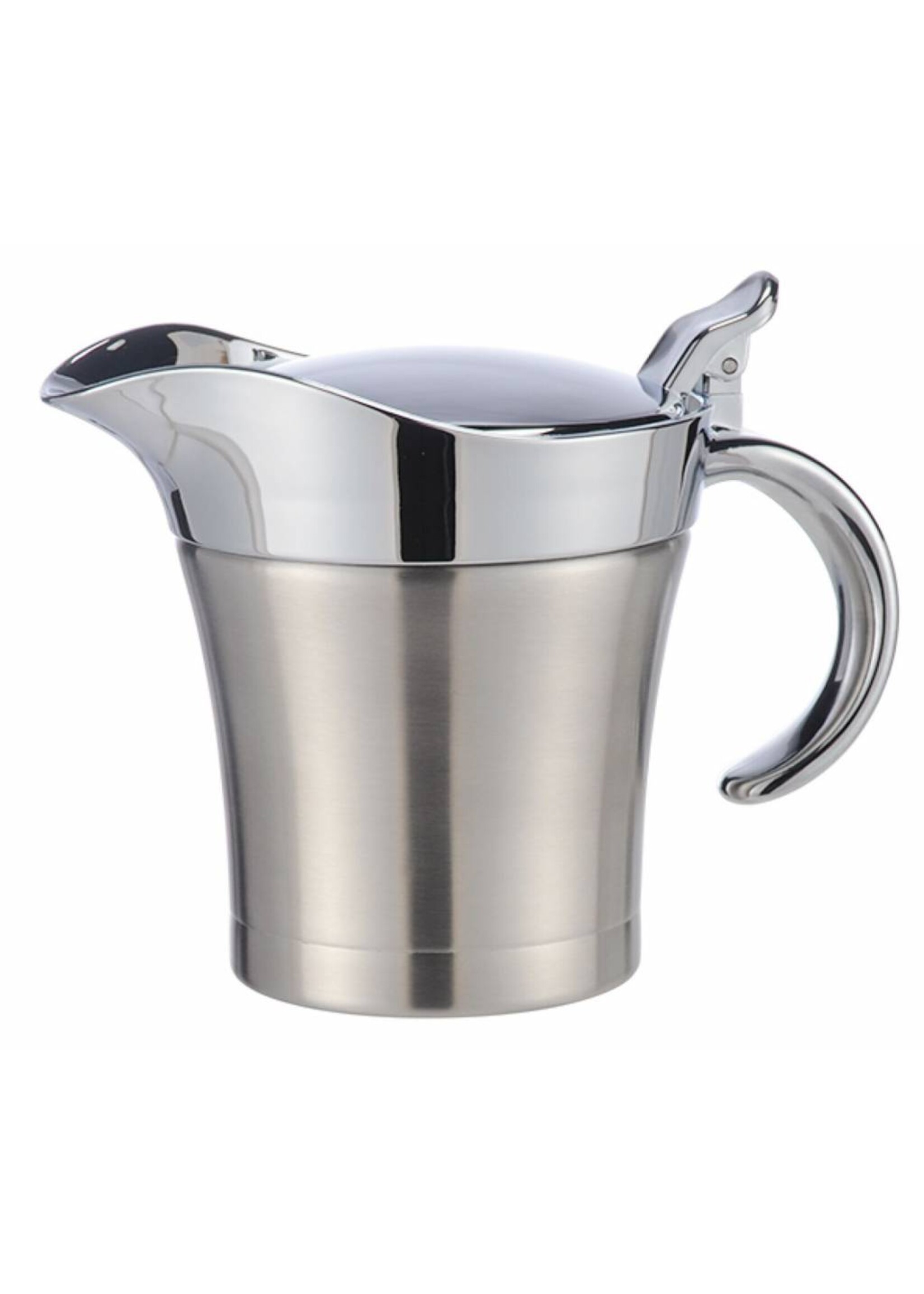 Thermo Sauciere aus Edelstahl verchromt 400ml mit Einhandautomatik 23024