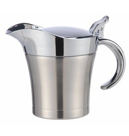 Thermo Sauciere aus Edelstahl verchromt 400ml mit Einhandautomatik 23024
