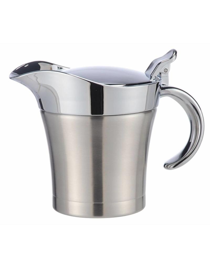 Thermo Sauciere aus Edelstahl verchromt 400ml mit Einhandautomatik 23024