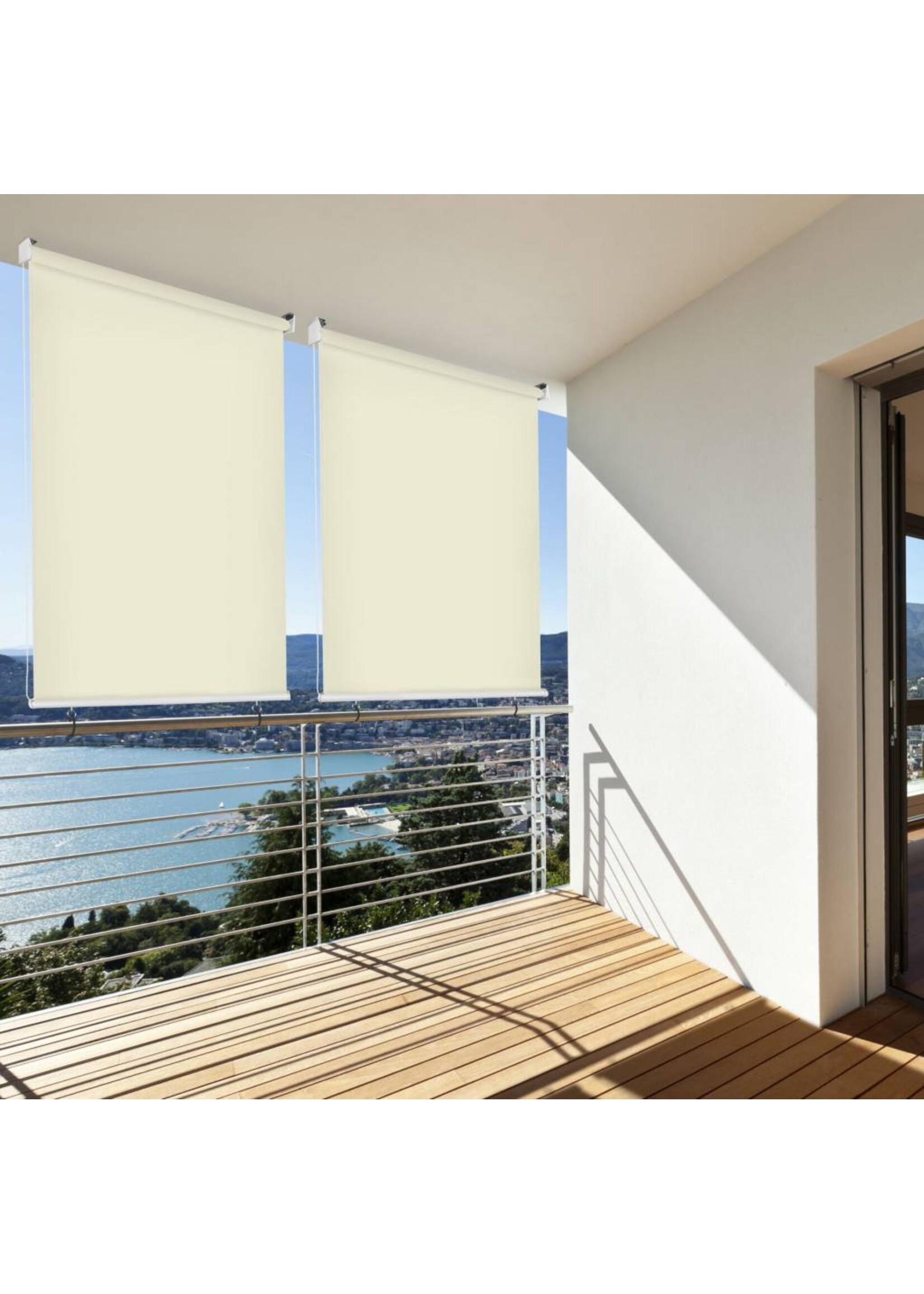 Sonnenschutz Rollo Aussenrollo Sichtschutz Balkon creme 180x230cm 302660414-VH