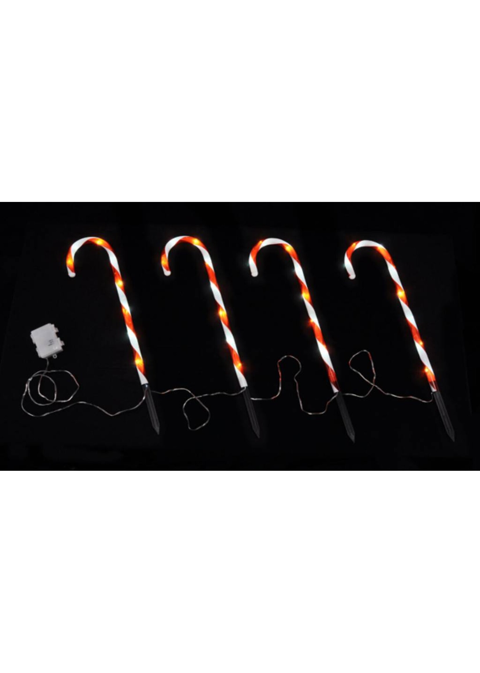 LED Zuckerstangen 4er Set Höhe 44cm Batteriebetrieb Timerfunktion 76500