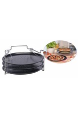 Pizzabackset 3 Pizzableche Pizzabackbleche antihaft mit Backofenaufsteller 18002