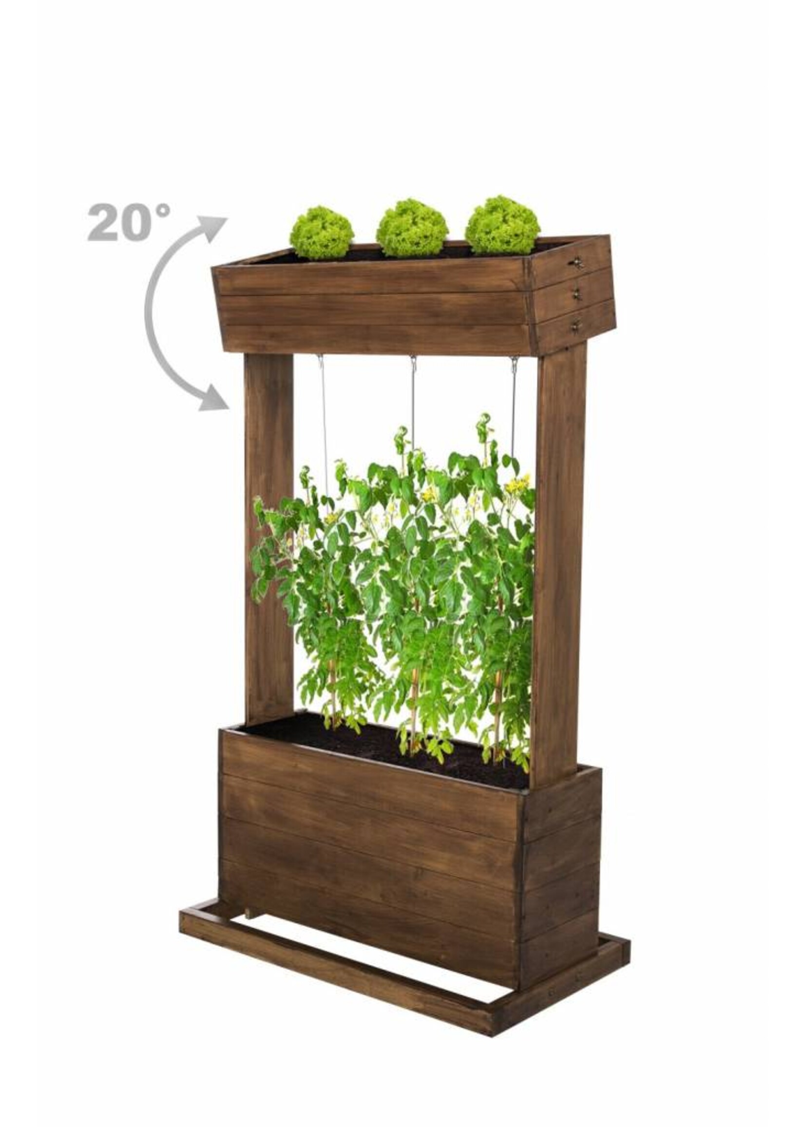 Home & Garden 301970108-HE Hochbeet mit Seilrankhilfen H145cm B50cm aus Holz