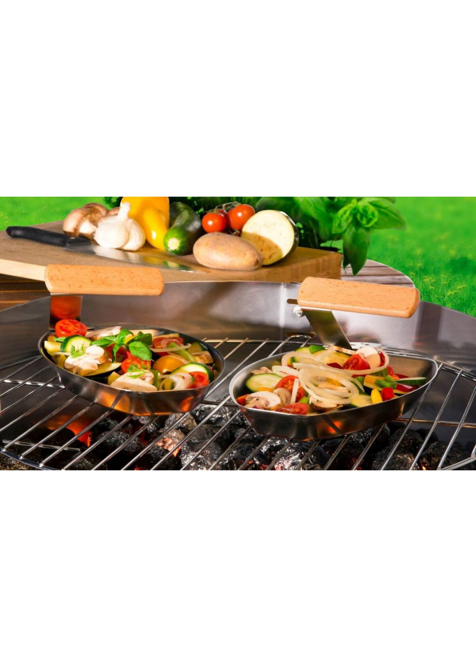 Grillpfännchen Grillpfanne Grillkorb FUEGO für Fisch Gemüse 25x16cm 201880419-HE