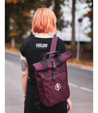 Roll-Top Rucksack - Flash Logo Burgundy