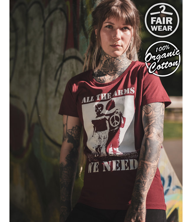 All The Arms We Need - Girlie Shirt, burgundy - Useless Streetwear