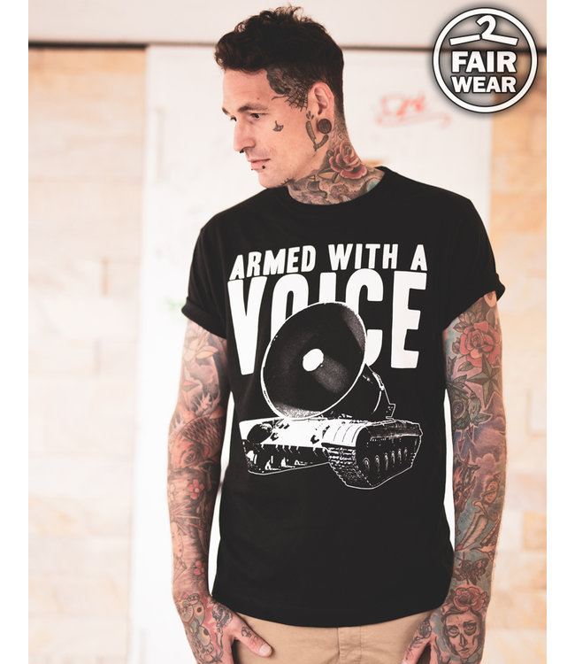 Armed With A Voice - Unisex T-Shirt Schwarz