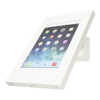 iPad 9.7/10.5 houder wit, bevestigd aan wand of tafel voor Air, iPad 2017 en Pro 10,5-inch; Securo 9-11 inch; afgesloten behuizing en voet van wit gecoat staal