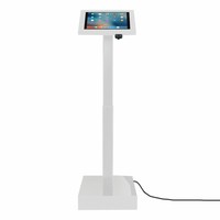 Elektronisch aangedreven in hoogte verstelbare vloerstandaard voor 12-13" tablets, Ascento Securo in wit, met slot
